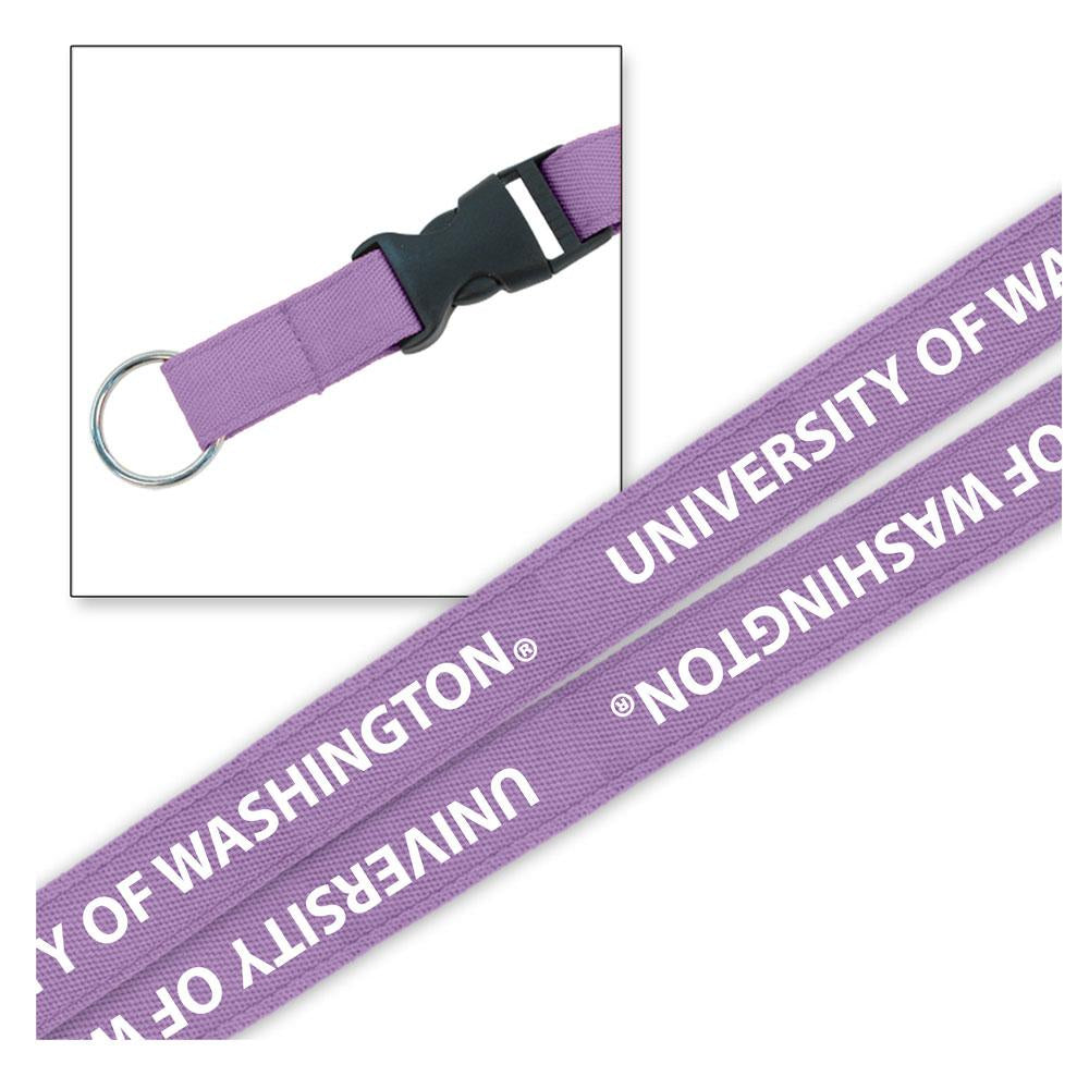 MCM Lavendar University Of Washington Platinum Woven Lanyard 3/4"