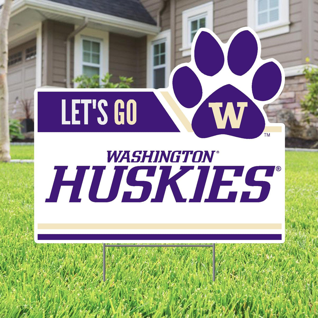 DROP SHIP CDI Let's Go Washington Huskies Paw W Yard Sign