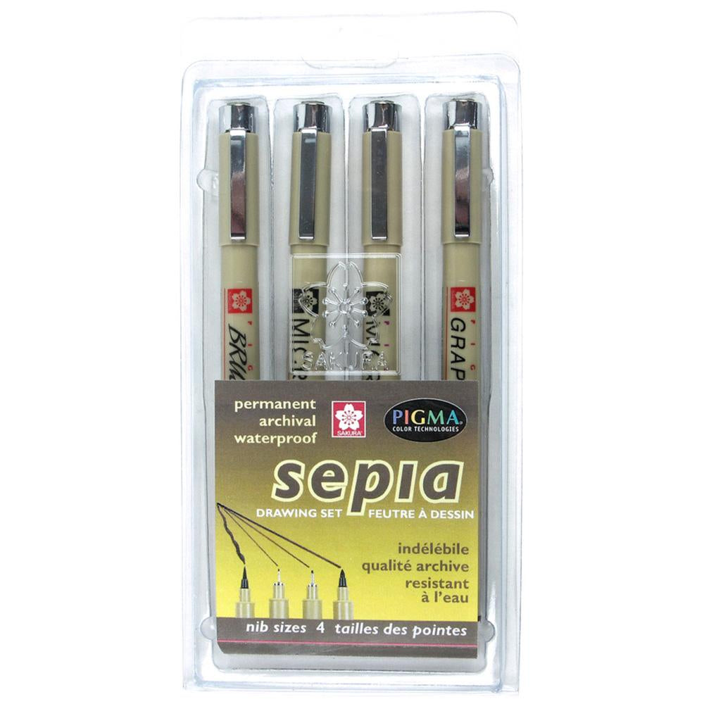 Sakura Pigma Micron Sepia Drawing Pen 4 Piece Set
