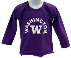 Third Street Toddler Girls' Purple Washington W Long Sleeve Spandex Ruffle Raglan Tee