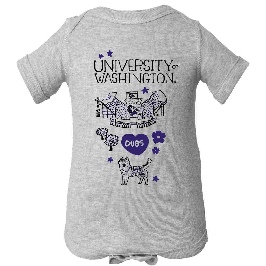 Camp David Infant Gray Julia Gash U of W Bodysuit