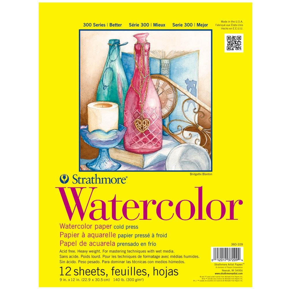 Strathmore 300 Series Cold Press Watercolor Pad 9"x12"