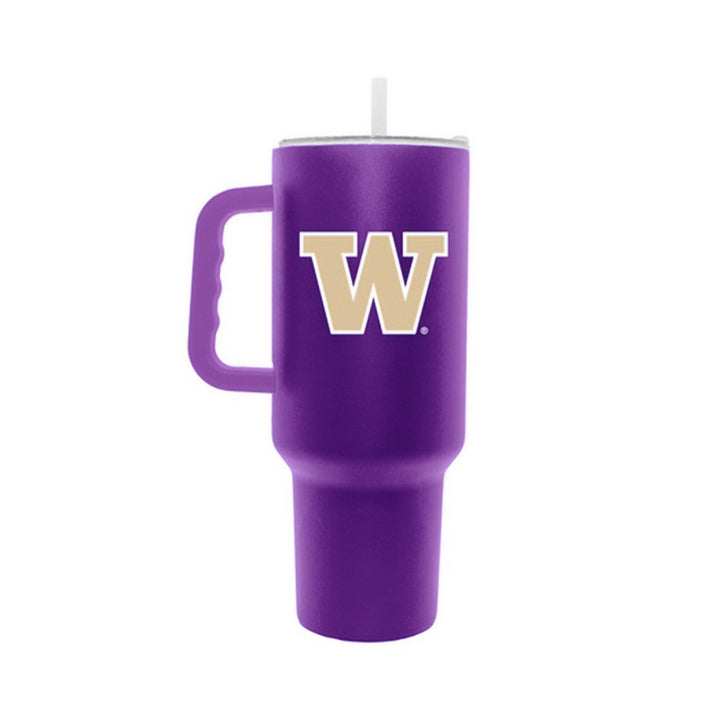 Logo Purple W Washington Insulated Travel Tumbler w/ Purple Handle 40oz