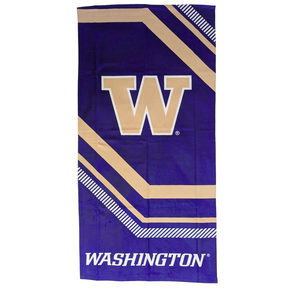 Northwest Purple W WA Huskies Beach Towel 30" x 60"