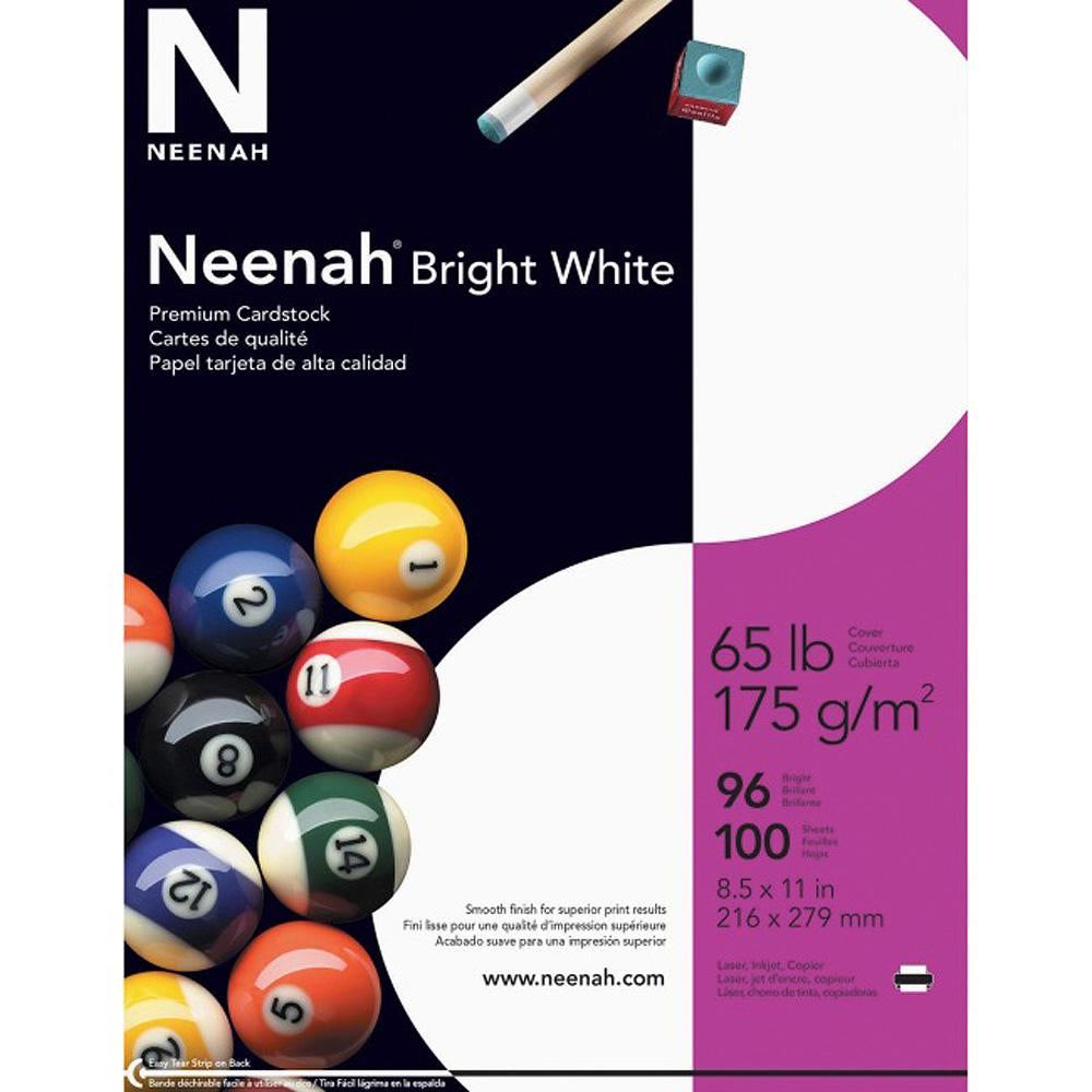 Neenah Bright White 65lb Card Stock 100 Sheets