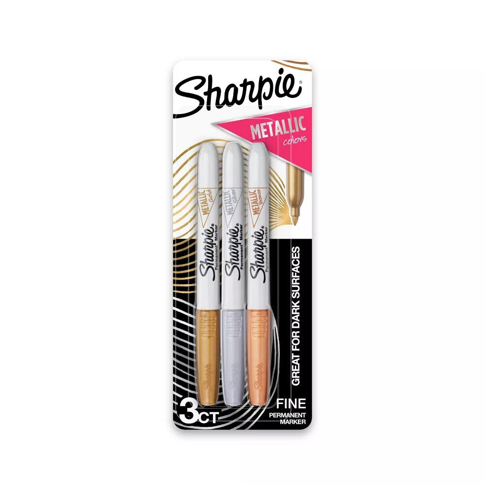 Sharpie Fine-Tip Assorted Metallic Markers 3 Count