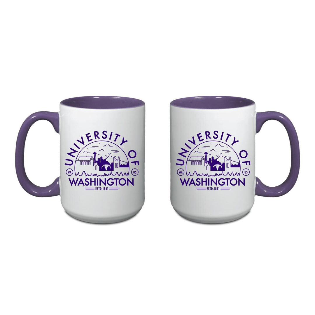 Nordic White Purple U of W Est. 1861 Voyager Mighty Two Tone Mug 15oz