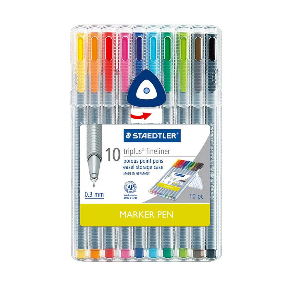 Staedtler Triplus Assorted .3mm Fineliner Pen 10 Pack