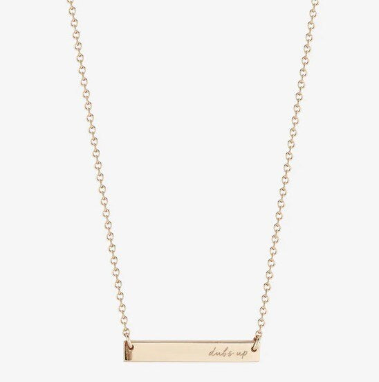 DROP SHIP Kyle Cavan Washington Dubs Up Horizontal Bar Necklace
