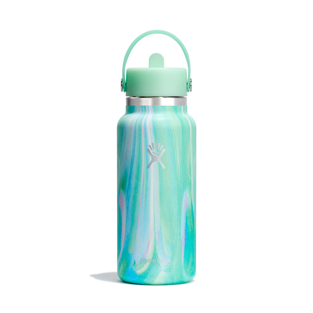 Hydro Flask Jelly Green Wide Flex Straw Cap Water Bottle 32oz