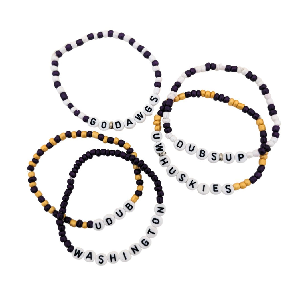 Neil Purple Gold Beaded Friendship Bracelets 5pk