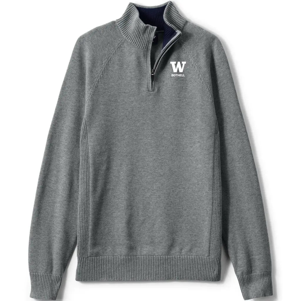 Lands' End Unisex UW Bothell Cotton Modal Quarter Zip Sweater
