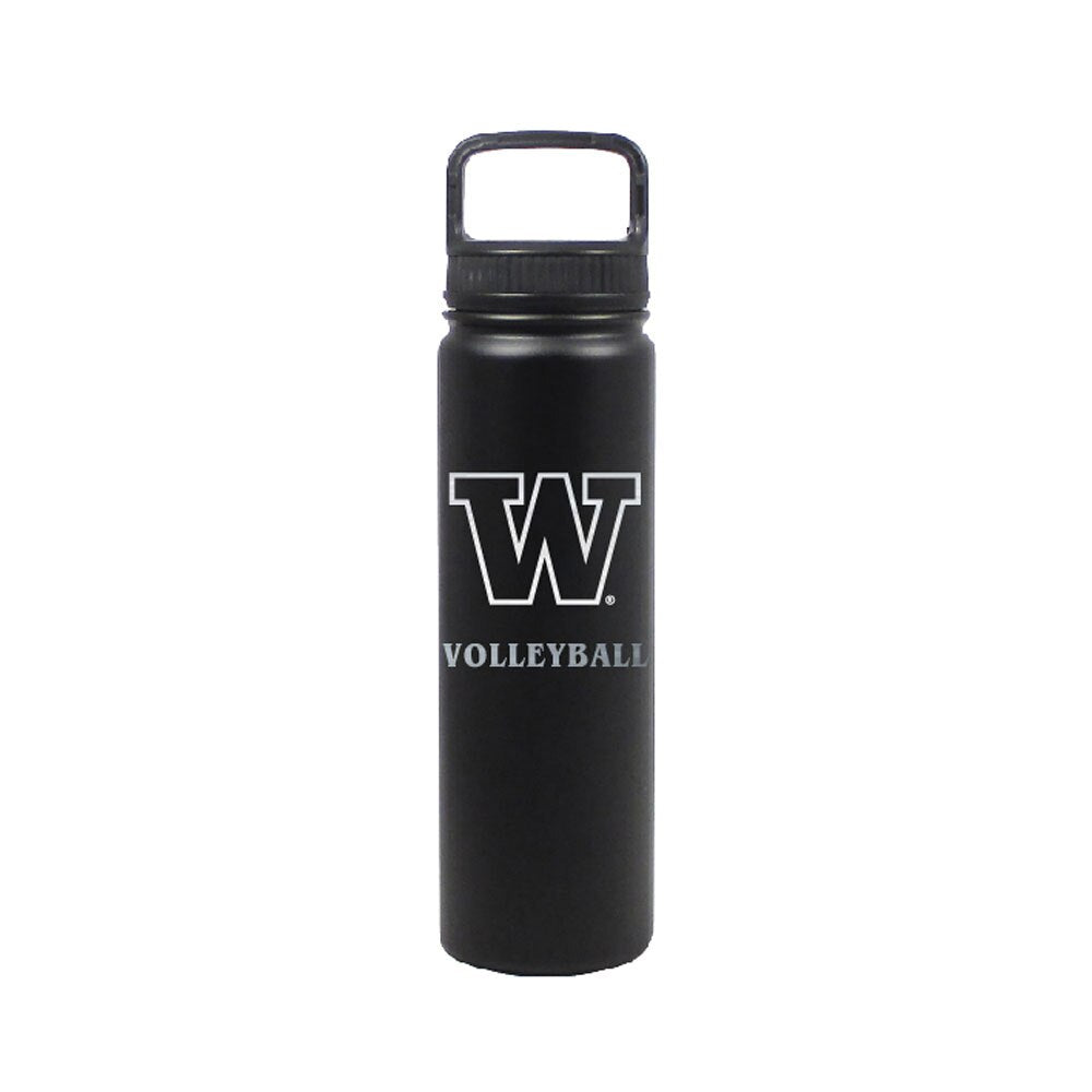 DROP SHIP Nordic Black W Volleyball Insulated Stainless Steel Bottle 24oz