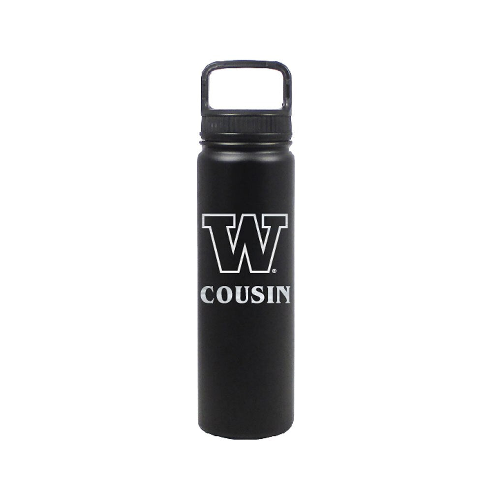 DROP SHIP Nordic Black W Cousin Insulated Stainless Steel Bottle 24oz