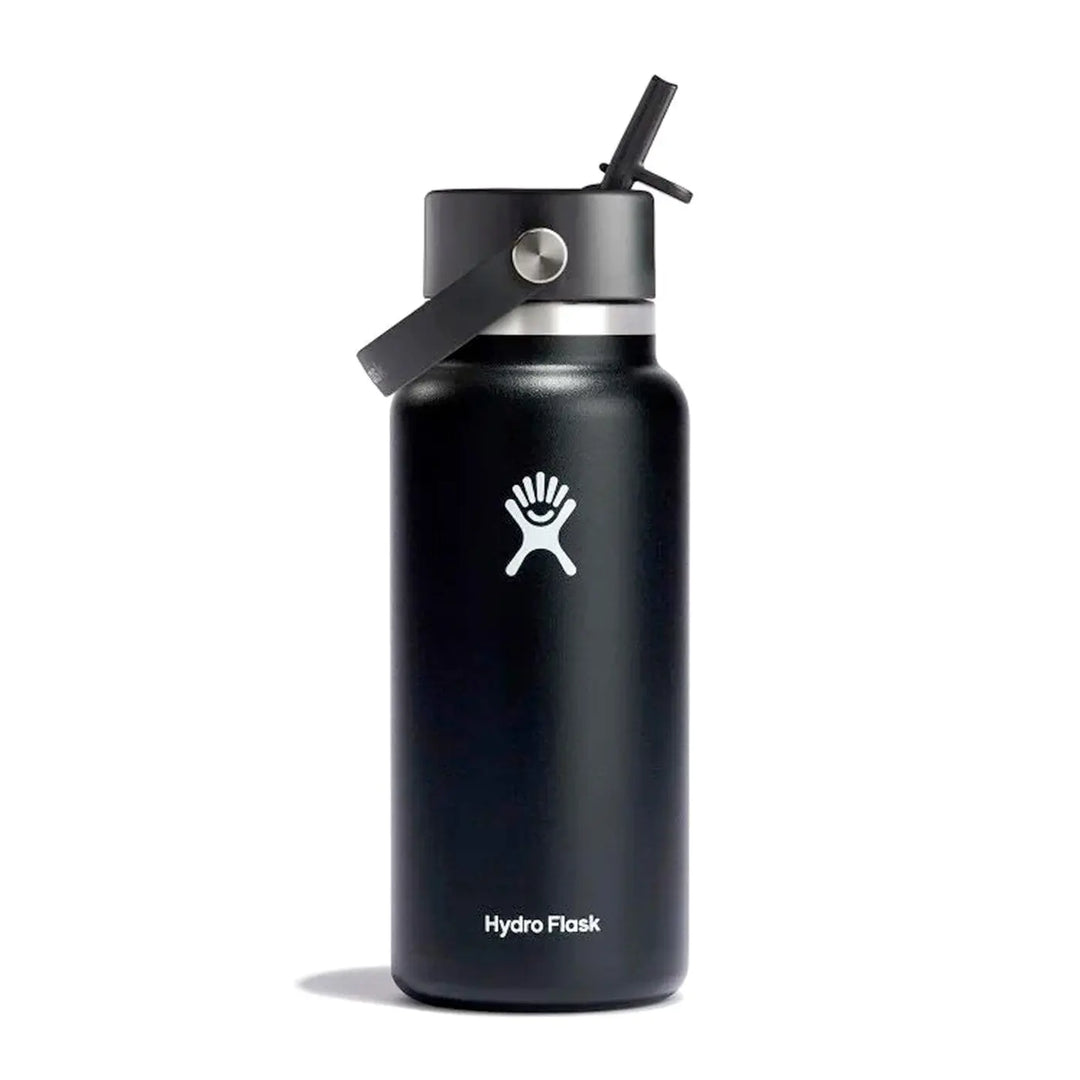 Hydro Flask Black Wide Flex Straw Cap Water Bottle 32oz
