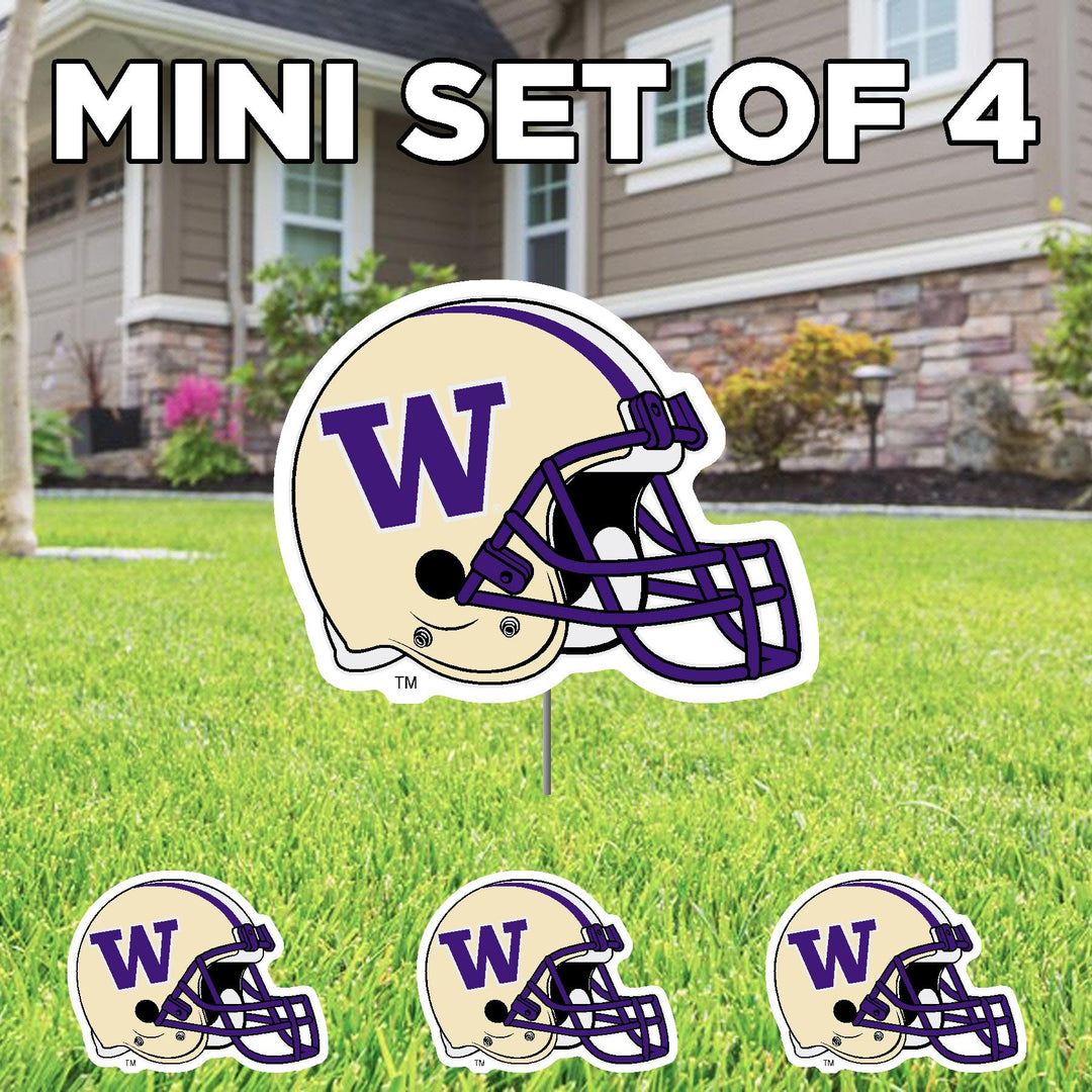 DROP SHIP CDI W Football Helmet Mini Set of 4 Yard Sign