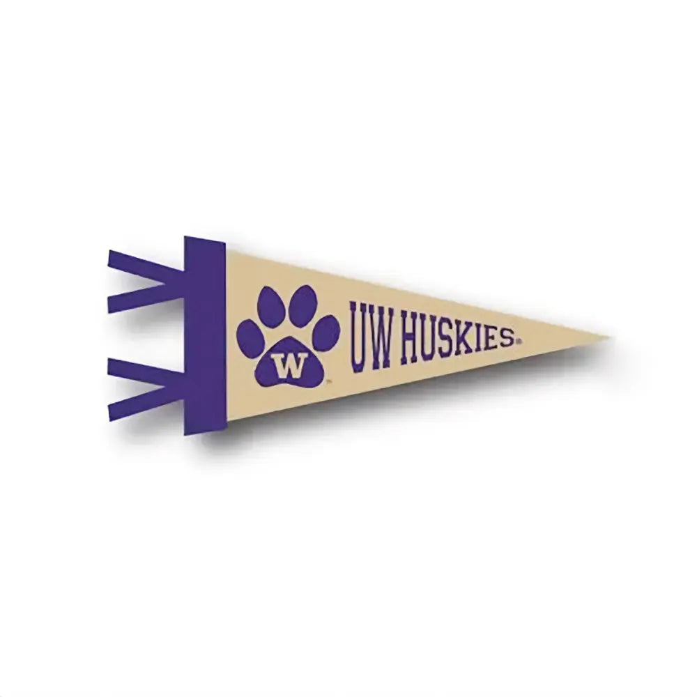 Collegiate Pacific Gold W Paw Pennant 4" x 9"