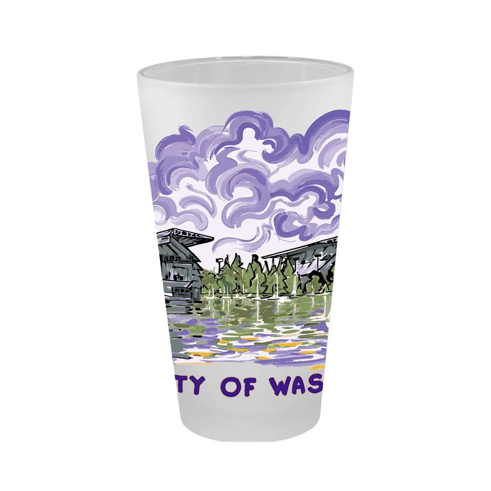 Neil Justin Patten U of WA Husky Stadium Sailgate Frosted Pint Glass 16oz