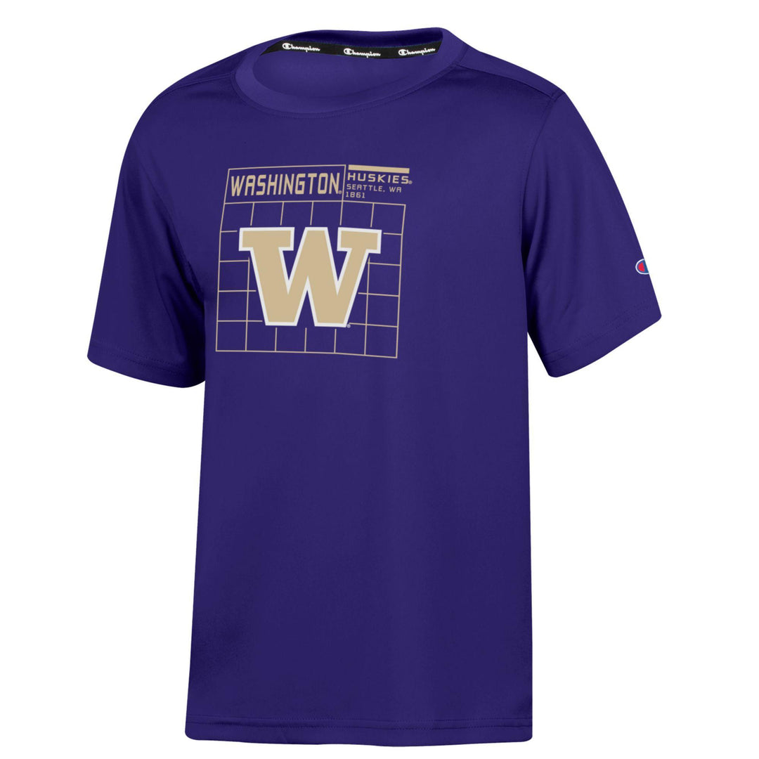 Champion Kids' Purple WA W Huskies Chessboard Stadium Impact Tee