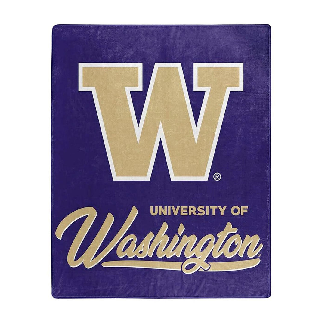 Northwest Purple W WA Huskies Signature Raschel Throw Blanket 50" x 60"