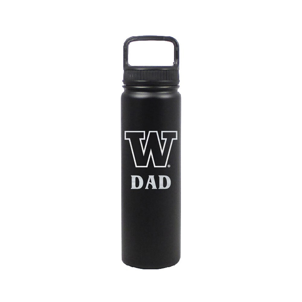 DROP SHIP Nordic Black W Dad Insulated Stainless Steel Bottle 24oz