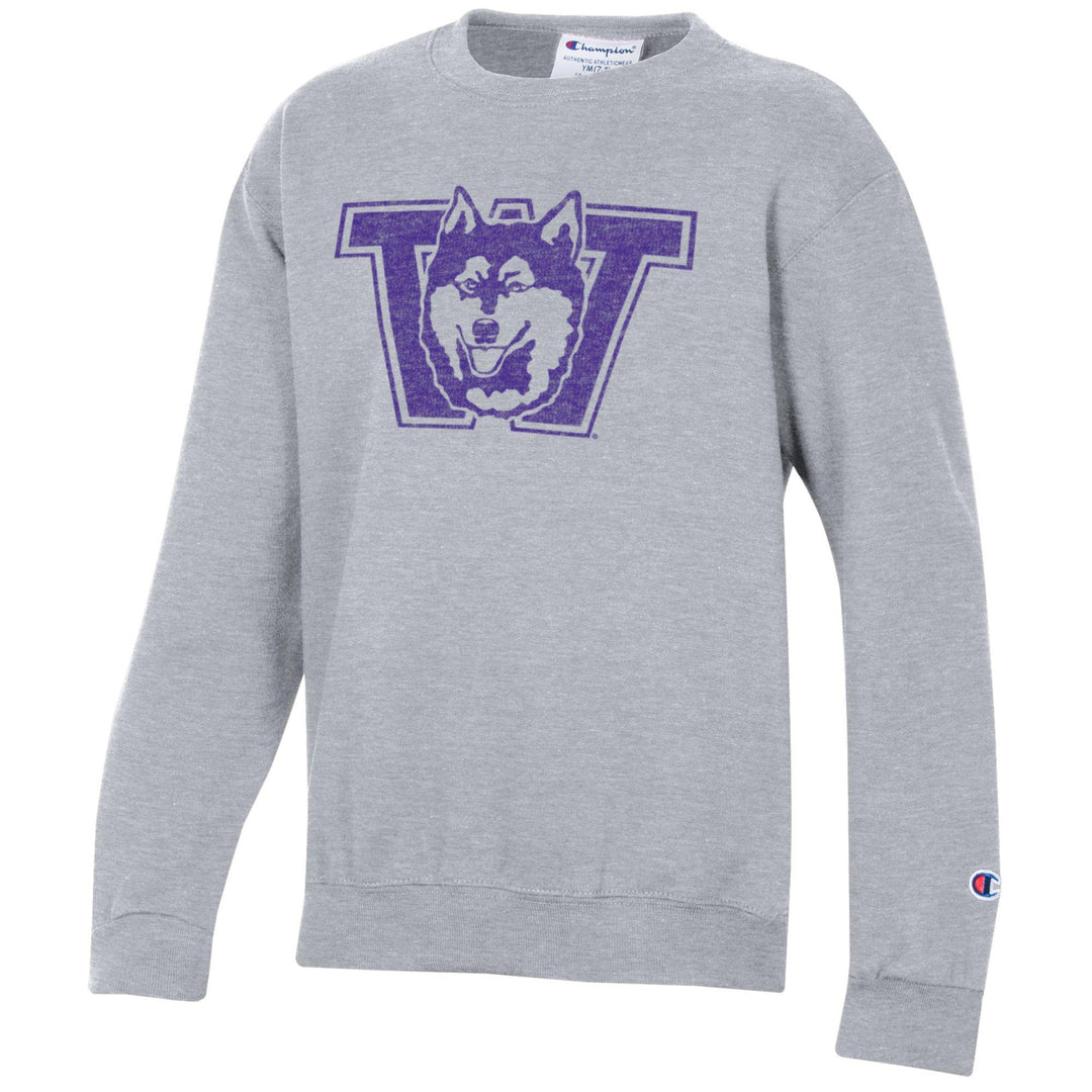 Champion Kids' Grey Vault Dog Soft Tint Crewneck