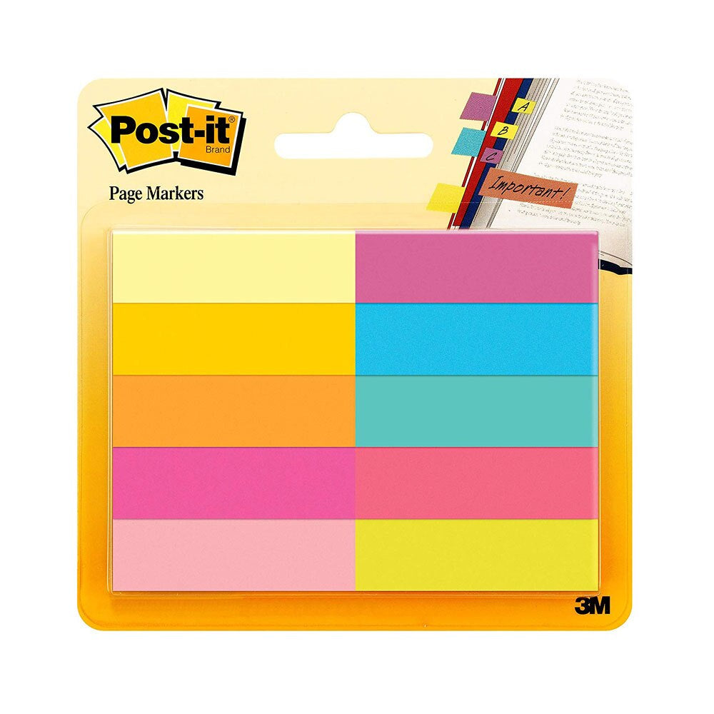 Post-it Four Neon Colors 0.5"x1.75" Page Markers 4 Pack