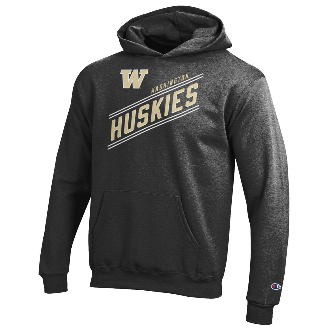 Champion Kids' Charcoal W WA Huskies Diagonal Hood
