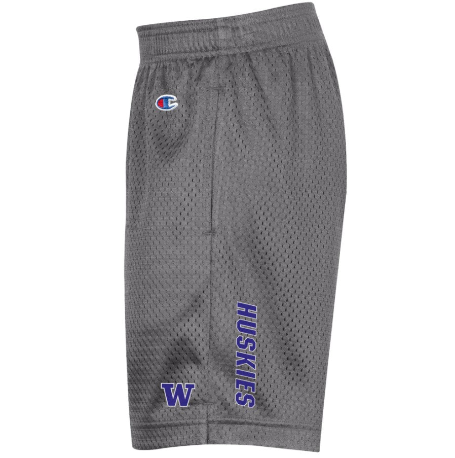 Champion Kids Grey W Huskies Mesh Classic Shorts