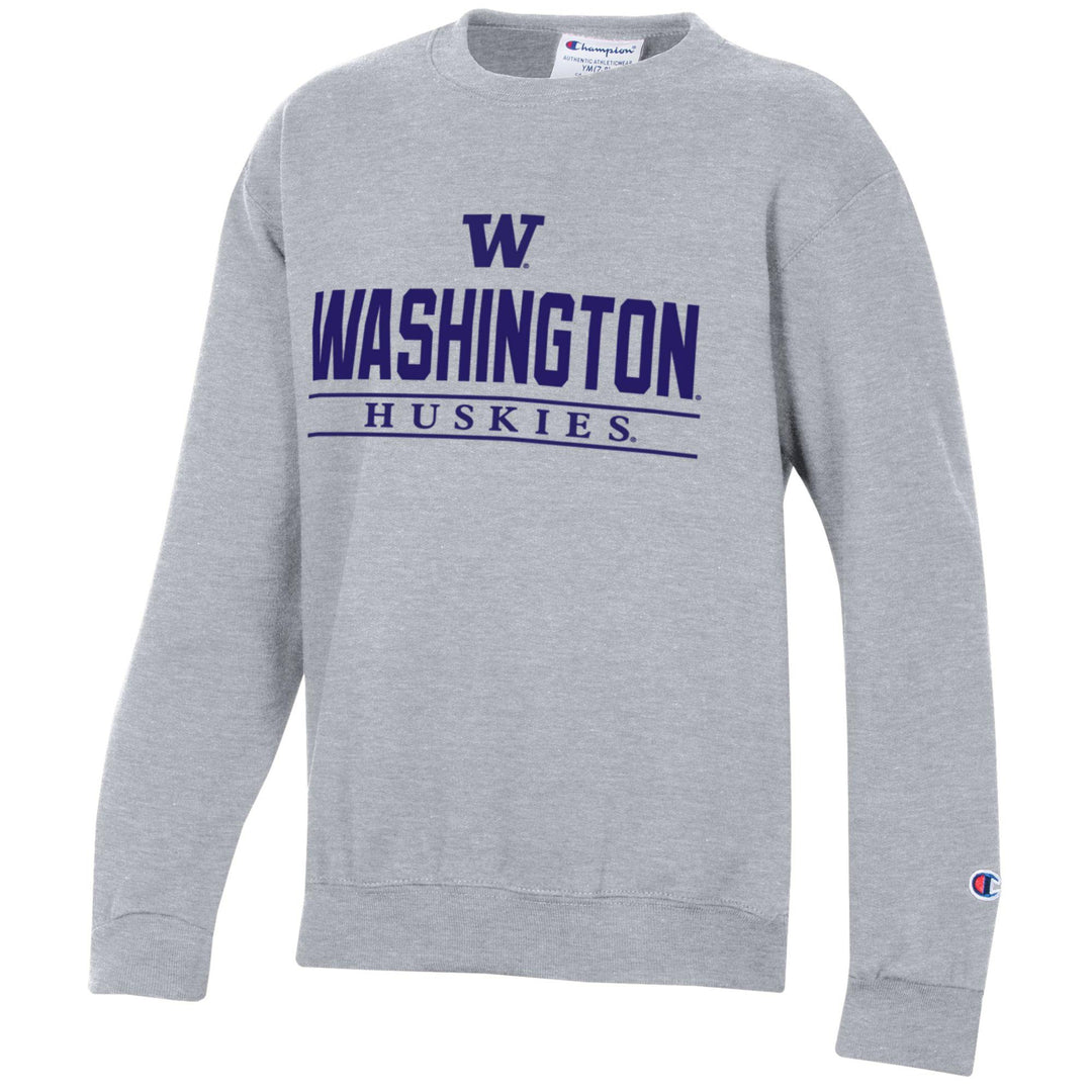 Champion Kids' W WA Huskies Applique Crewneck