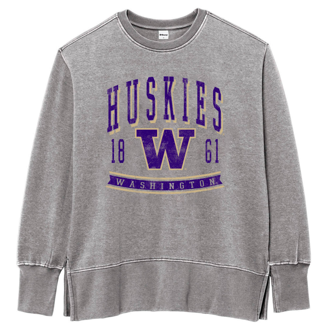 Ouray Women's Huskies Weathered Fleece Crewneck