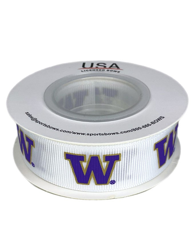 USA Bows White W Grosgrain Ribbon Spool 10yd