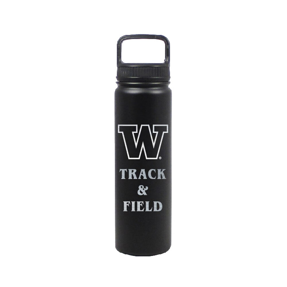 DROP SHIP Nordic Black W Track & Field Insulated Stainless Steel Bottle 24oz