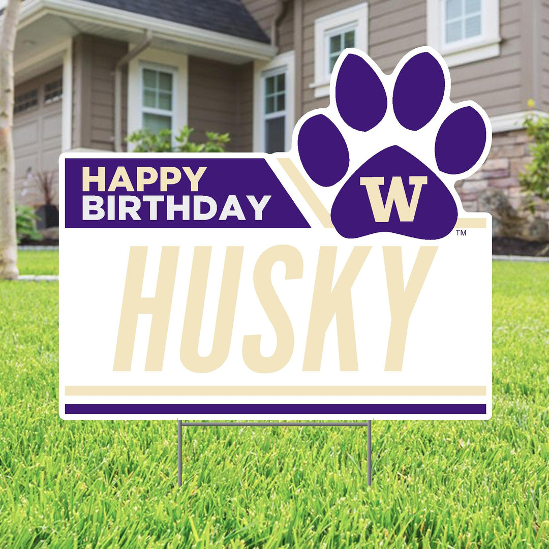 DROP SHIP CDI Happy Birthday Husky Paw W Yard Sign