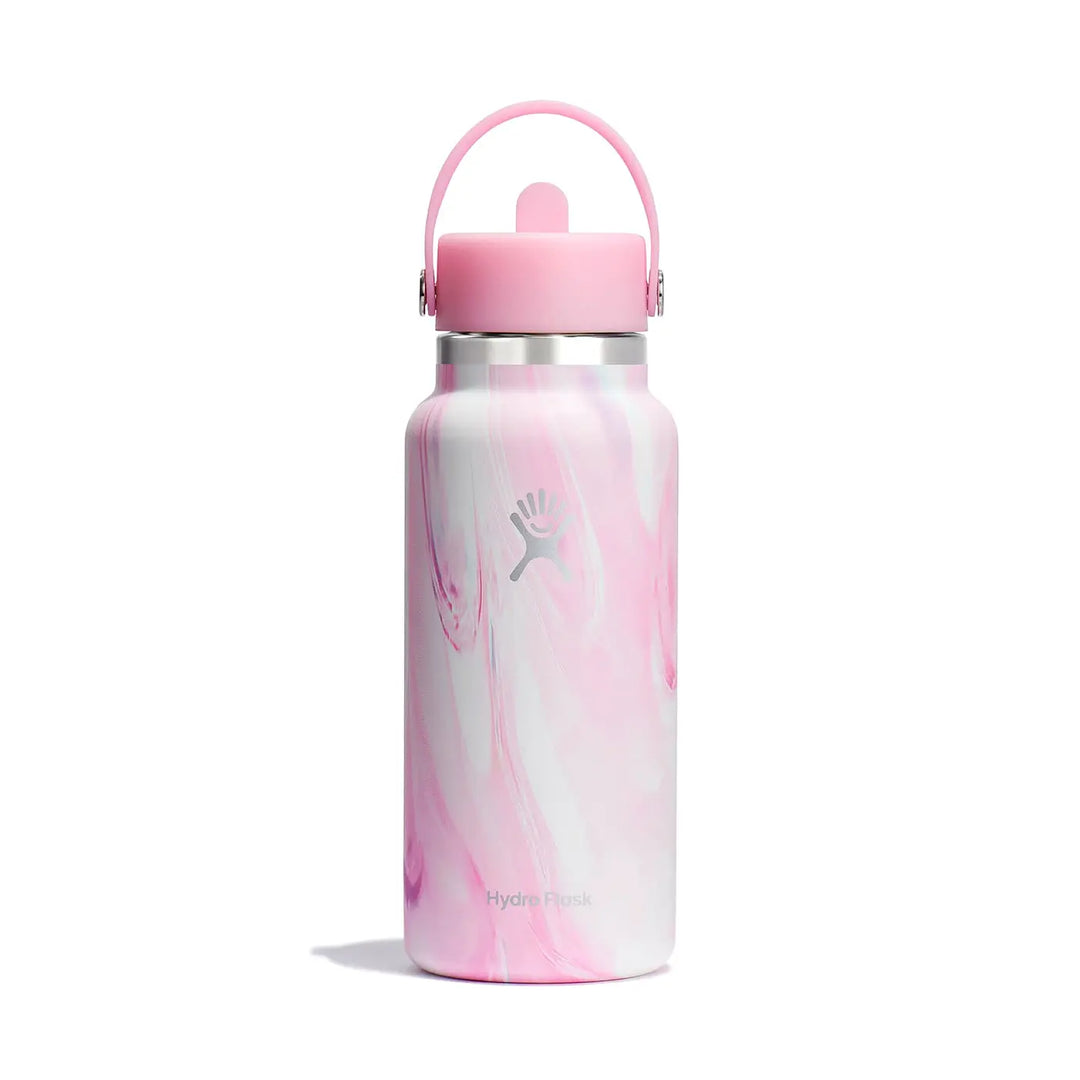 Hydro Flask Jelly Pink Wide Flex Straw Cap Water Botle 32oz
