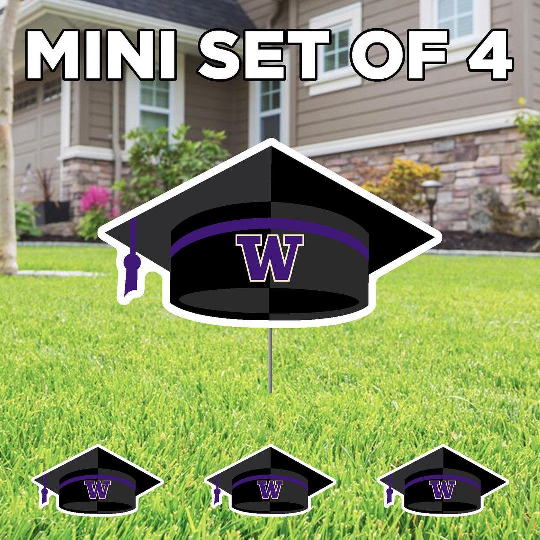 DROP SHIP CDI W Mortarboard Mini Set of 4 Yard Sign