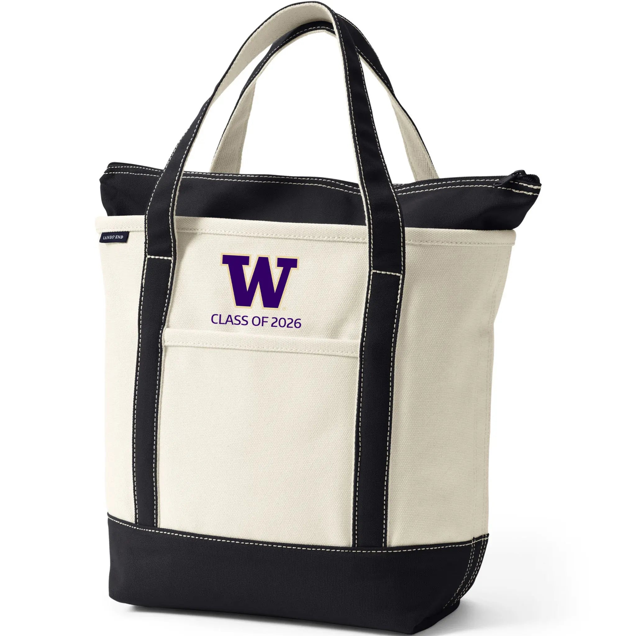 Lands' End Natural Canvas UW Class of 2026 Zip Top Tote Bag