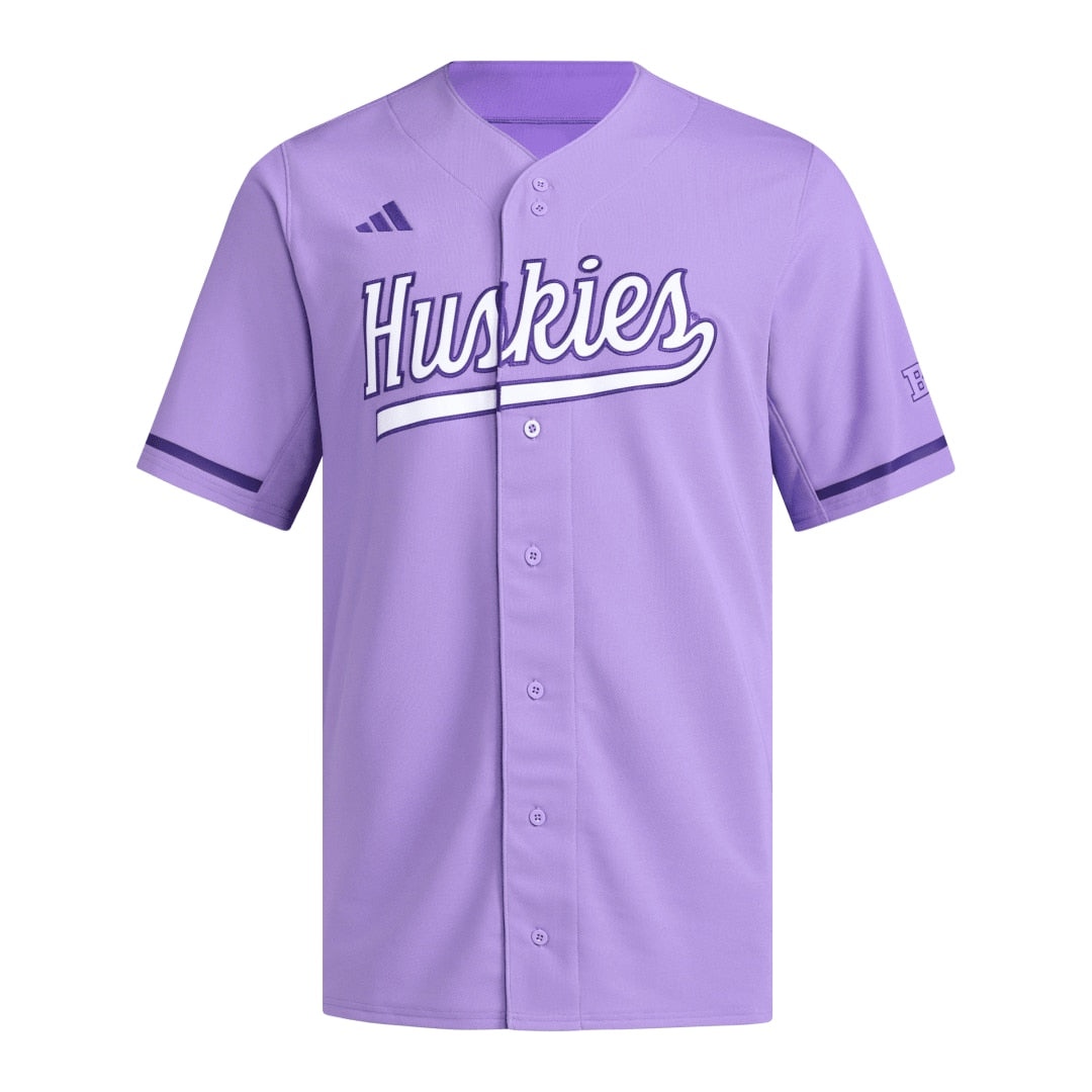 adidas Men's 2025 Washington Huskies Violet Fusion Baseball Jersey
