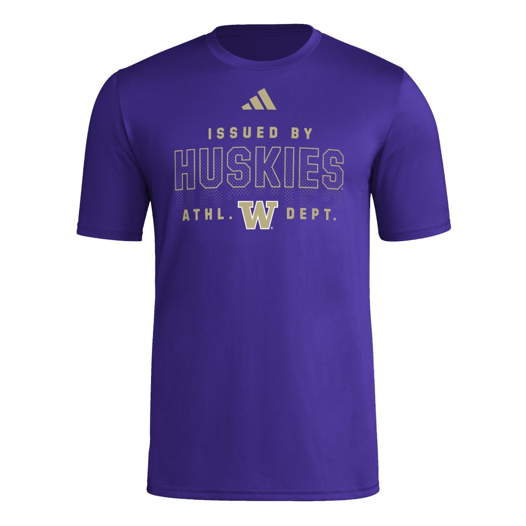 adidas Men's Huskies ATHL DEPT Pregame Tee