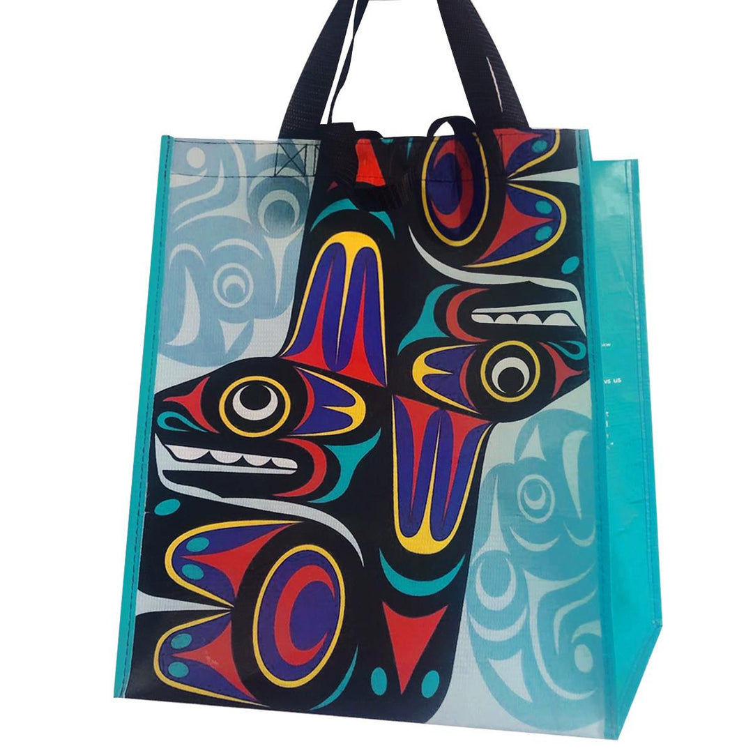 Native Northwest Thunderbird and Whale Large Eco Bag