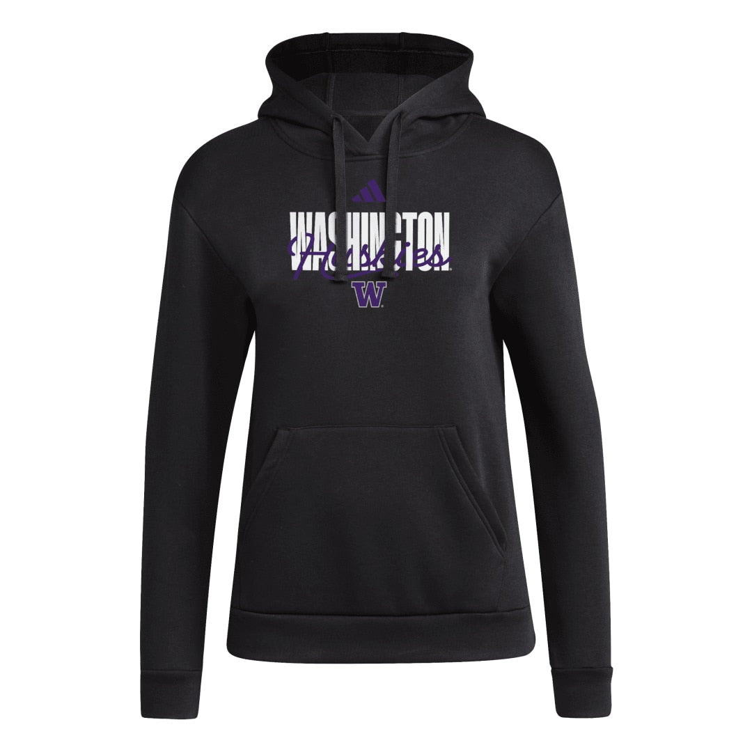 adidas Women's SS25 Washington Huskies Intertwine Fleece Hoodie