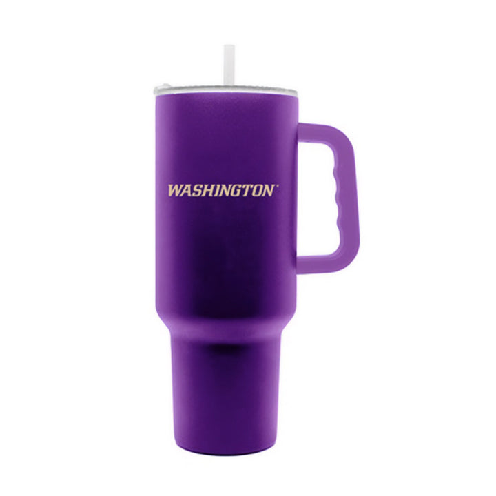 Logo Purple W Washington Insulated Travel Tumbler w/ Purple Handle 40oz