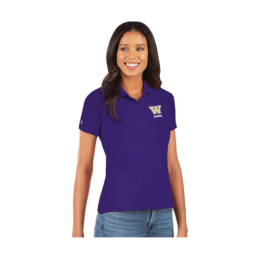 Antigua Women's Purple W Alumni Legacy Polo