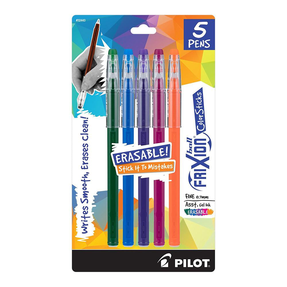 Pilot FriXion Colorsticks Assorted Colors Gel Pen 5 Pack