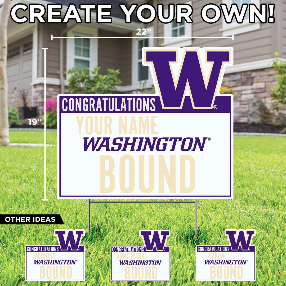 DROP SHIP CDI CUSTOMIZED Congratulations Name W WA Bound Small Print Yard Sign