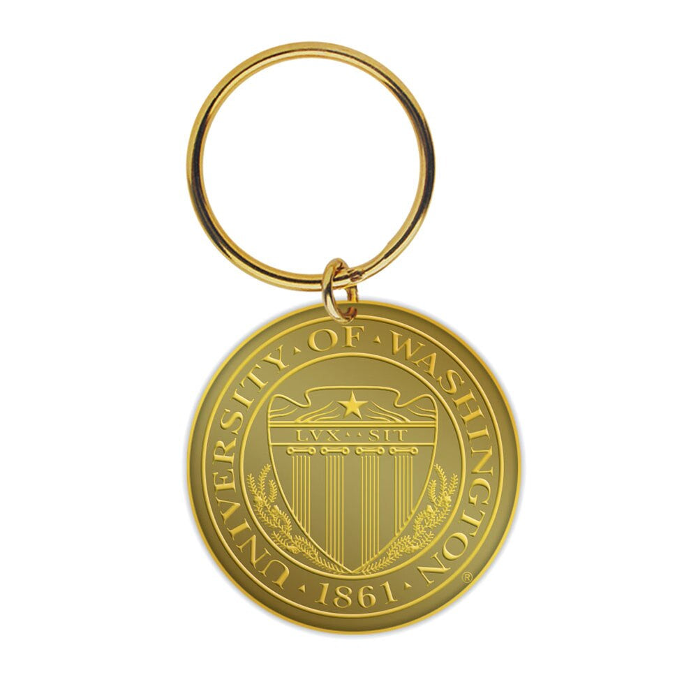 MCM UW Seal Antique Brass Keychain
