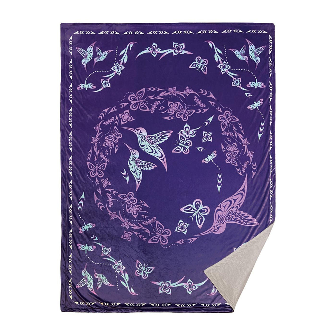 Native Northwest Hummingbird Fleece Blanket