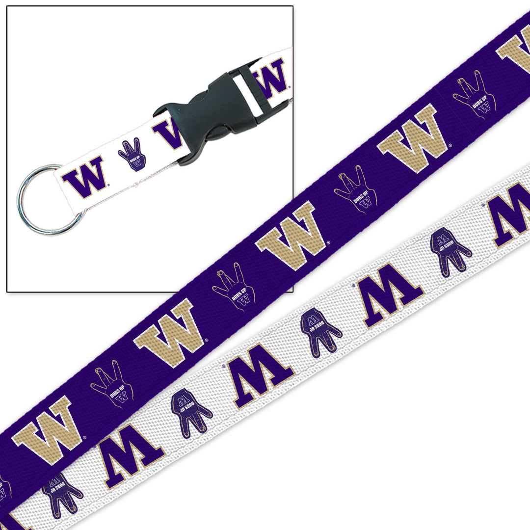 MCM Purple White W Dubs Up Lanyard