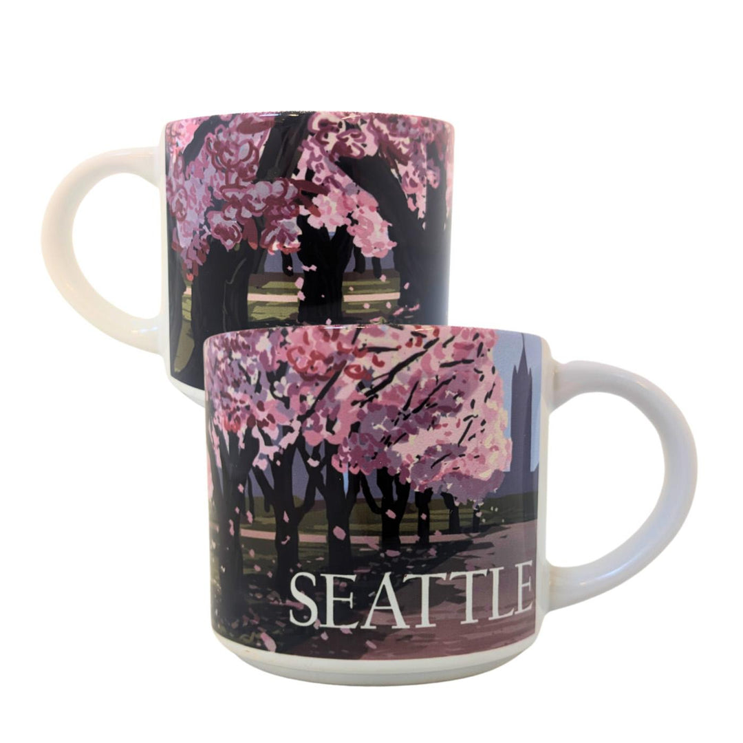 Lantern Press Seattle Campus Cherry Blossoms Metro Mug