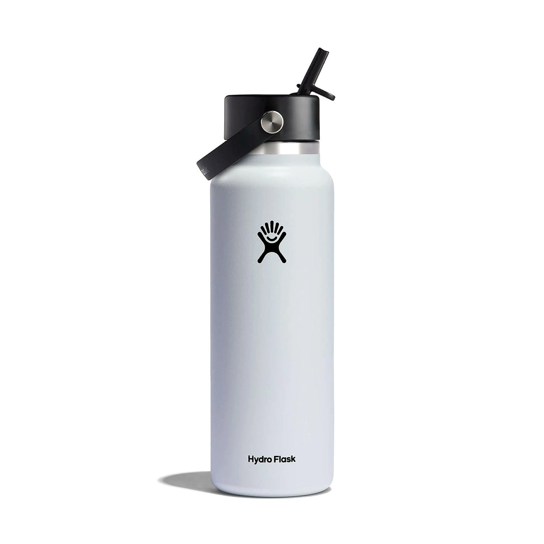 Hydro Flask White Wide Mouth Flex Straw Cap Water Bottle 40oz